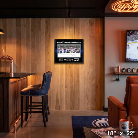 Edmonton Oilers Framed 16" x 20" PhotoGlass 2025 Conference Champions 20" x 16"